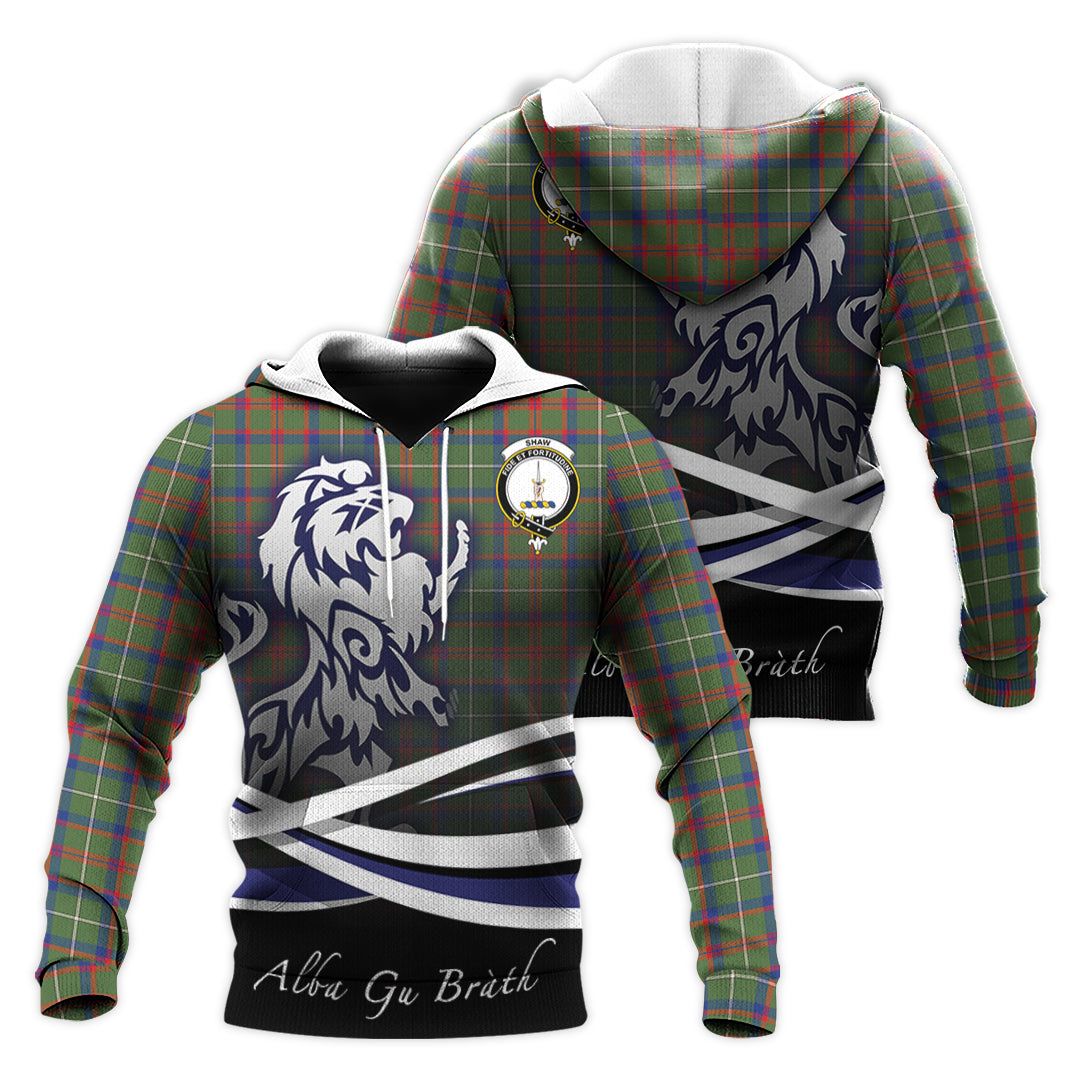 Printivon Shaw Green Modern Tartan Scottish Lion Hoodie
