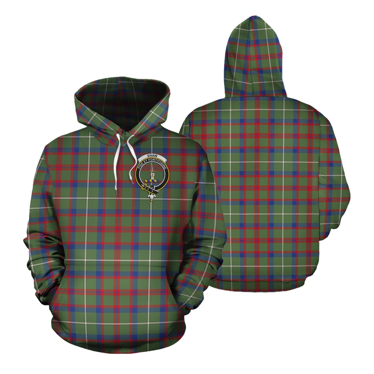 Printivon Shaw Green Modern Tartan Hoodie