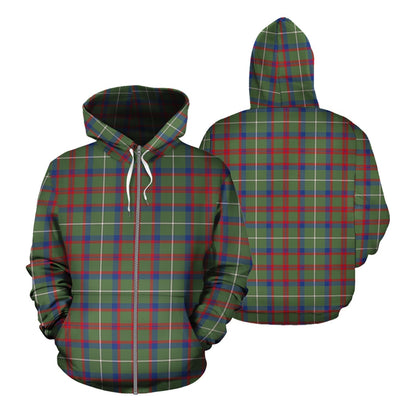 Printivon Shaw Green Modern Tartan Hoodie