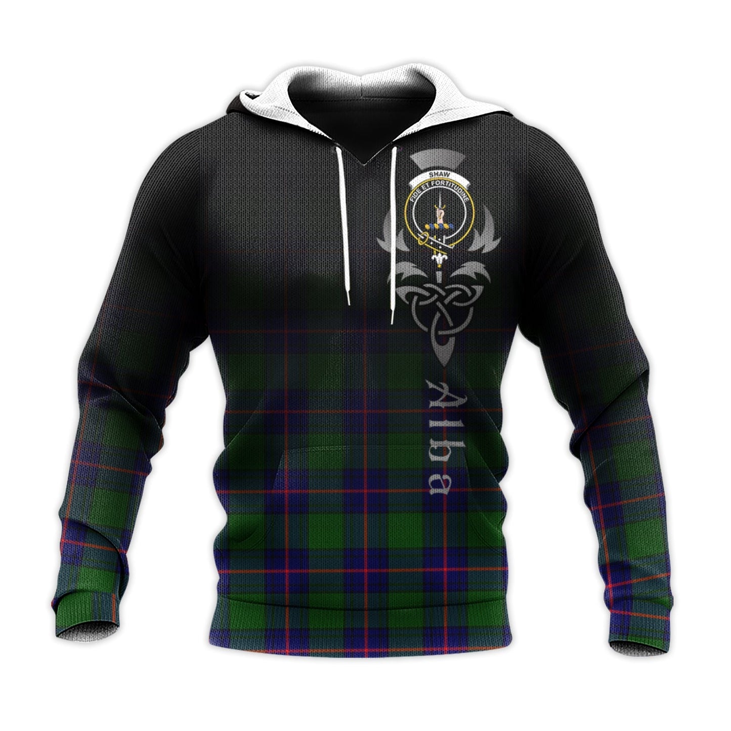 Printivon Shaw Modern Tartan Crest Alba Celtic Hoodie