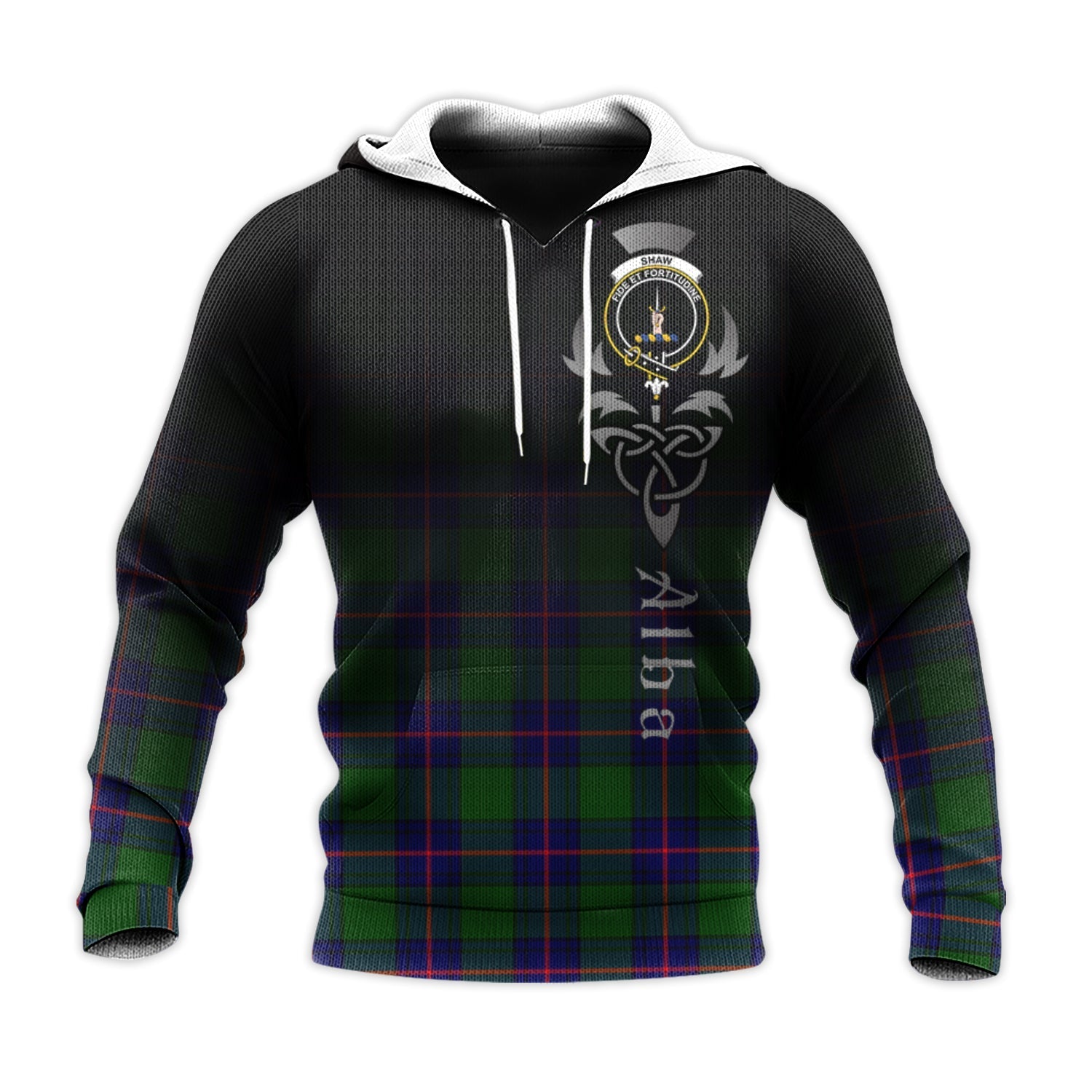 Printivon Shaw Modern Tartan Crest Alba Celtic Hoodie