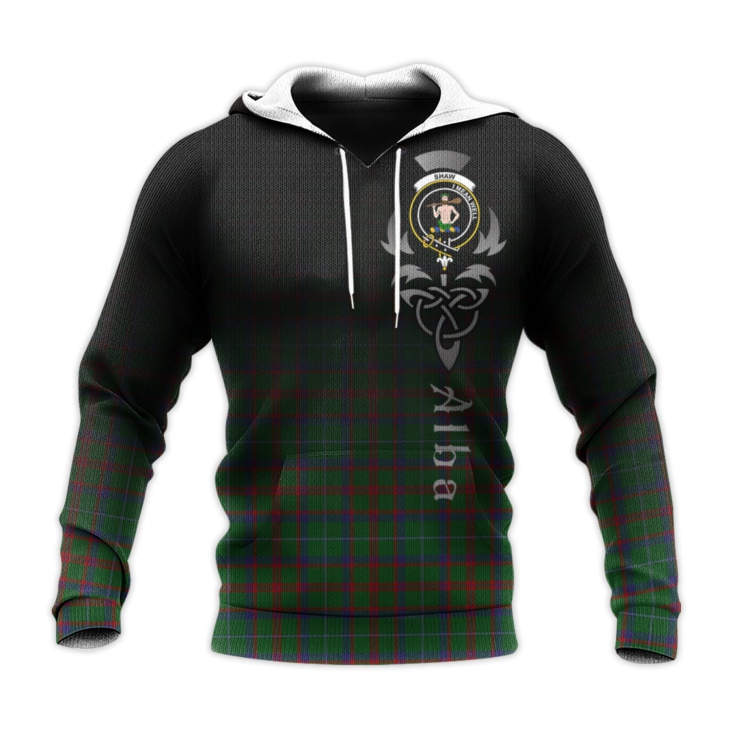 Printivon Shaw Of Tordarroch Green Hunting Tartan Crest Alba Celtic Hoodie