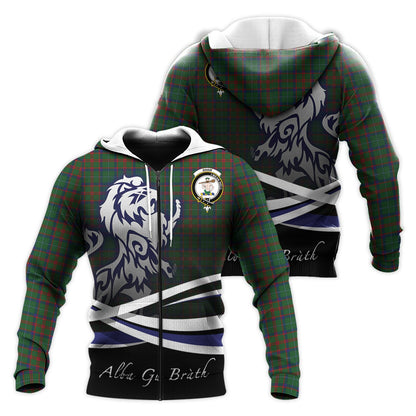 Printivon Shaw Of Tordarroch Green Hunting Tartan Scottish Lion Hoodie