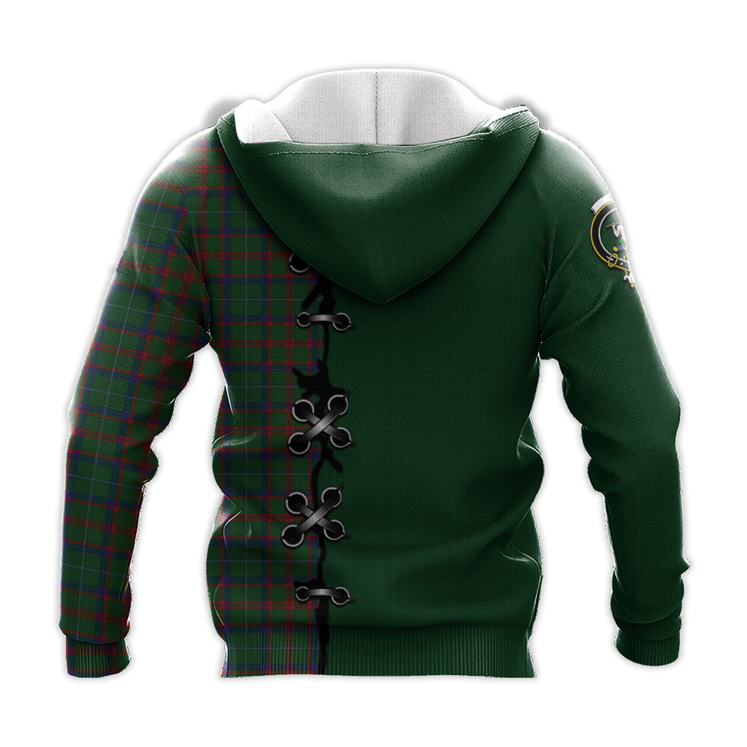 Printivon Shaw Of Tordarroch Green Hunting Tartan Hoodie Lion Rampant And Celtic Thistle Style