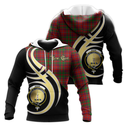 Printivon Shaw Of Tordarroch Red Dress Clan Believe In Me Crest Tartan Knitted Hoodie Custom Your Text