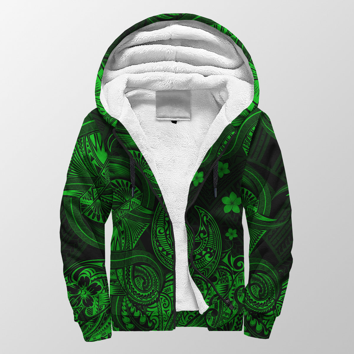 Hawaii Fish Hook Polynesian Sherpa Hoodie Unique Style Green