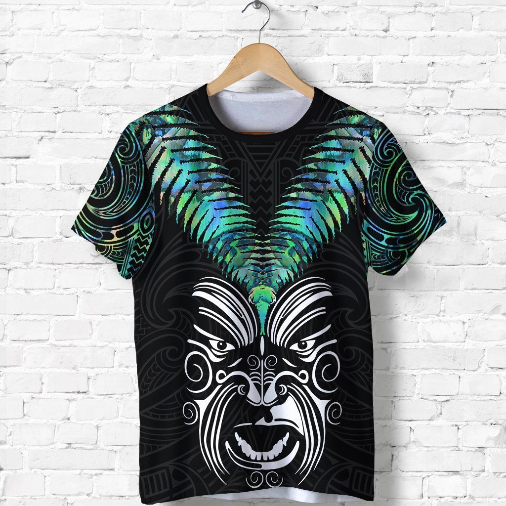 New Zealand Maori Moko T Shirt Paua Shell