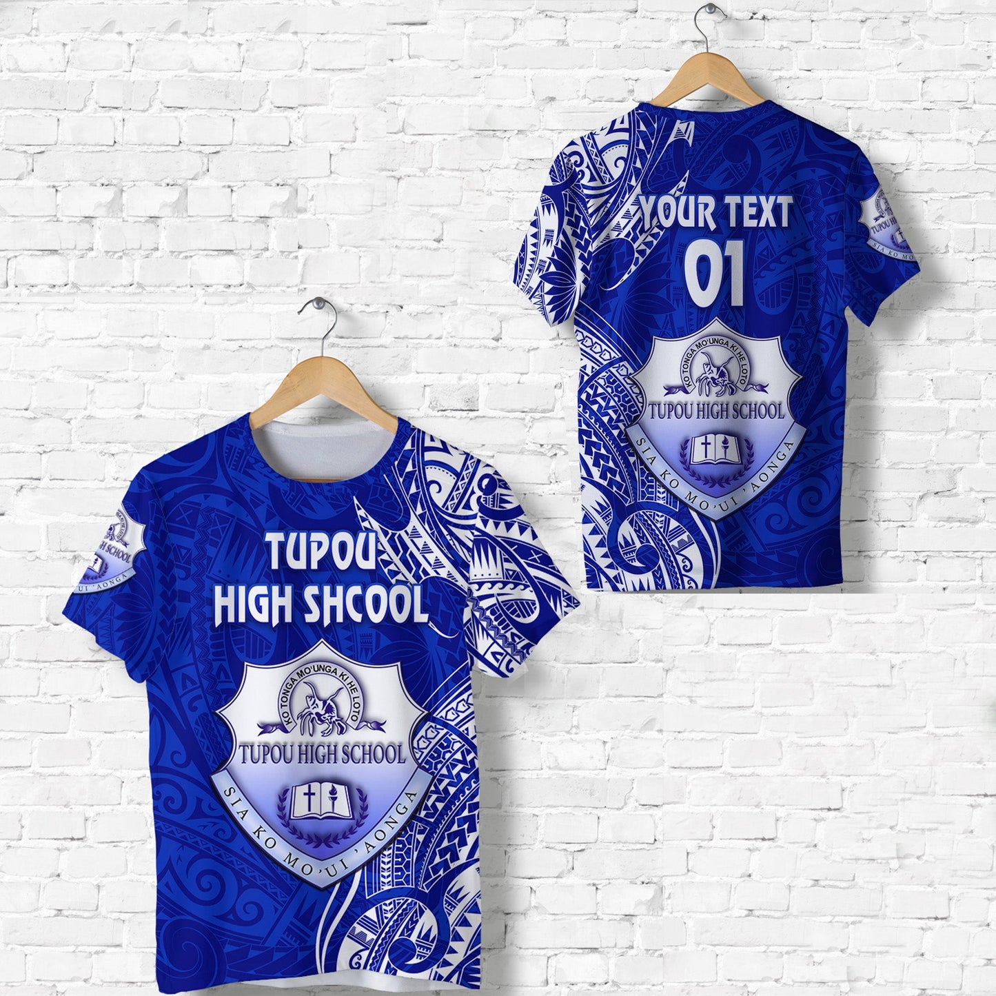 Custom Personalised Tonga Tupou High School T Shirt Simple Vibes, Custom Text And Number