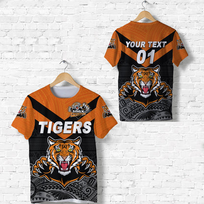 Custom Personalised Papua New Guinea Lae Snax Tigers T Shirt Rugby Original Style - Black, Custom Text And Number