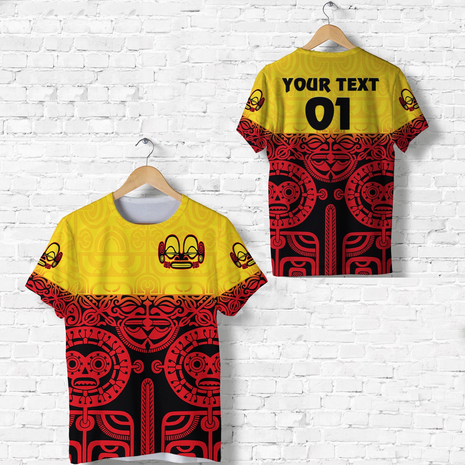 (Custom Personalised) Marquesas Islands T Shirt Marquesan Tattoo Special Style Gradient Red