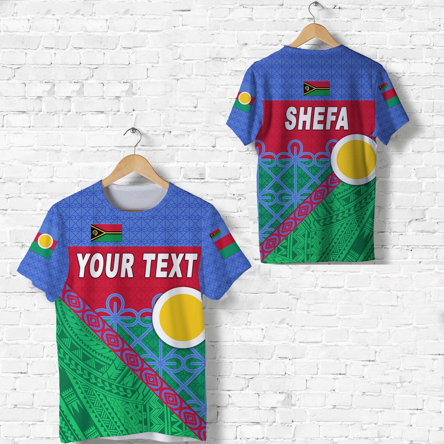 (Custom Personalised) Shefa Province T Shirt Vanuatu Pattern Unique Style