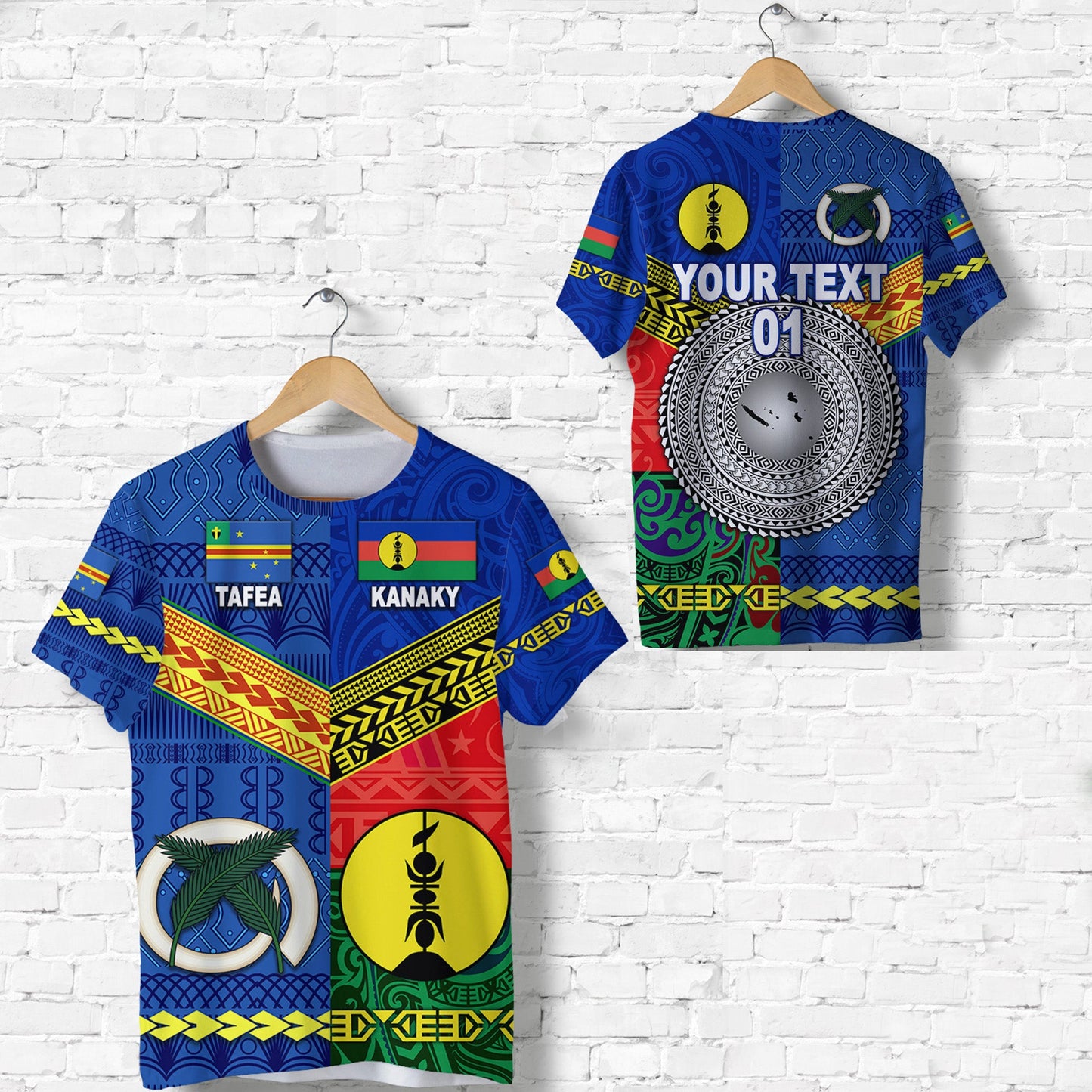 (Custom Personalised) Vanuatu Tafea Province and Kanaky New Caledonia T Shirt Together, Custom Text And Number