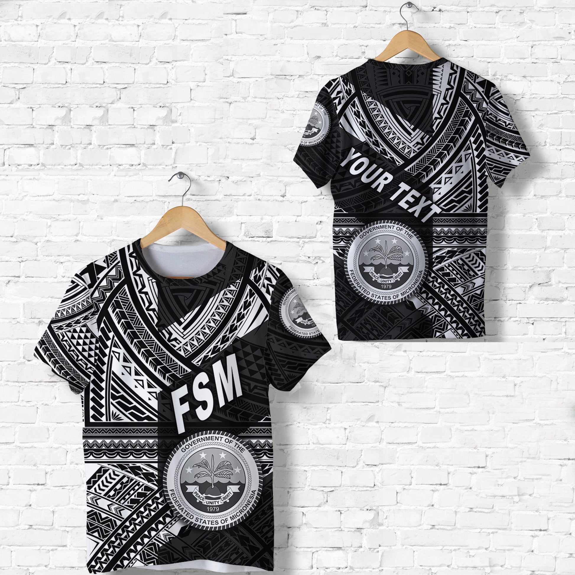 (Custom Personalised) Federated States of Micronesia T Shirt FSM Original Style Black