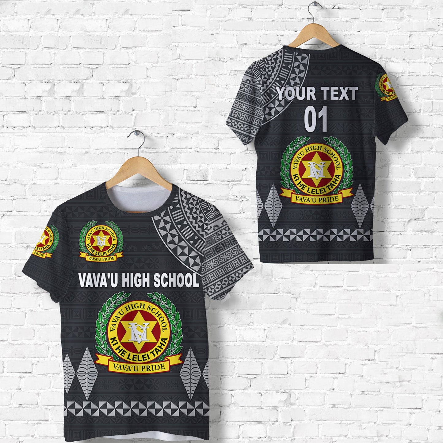 Custom Personalised Tonga Vava'U High School T Shirt Simple Style - Dark Grey