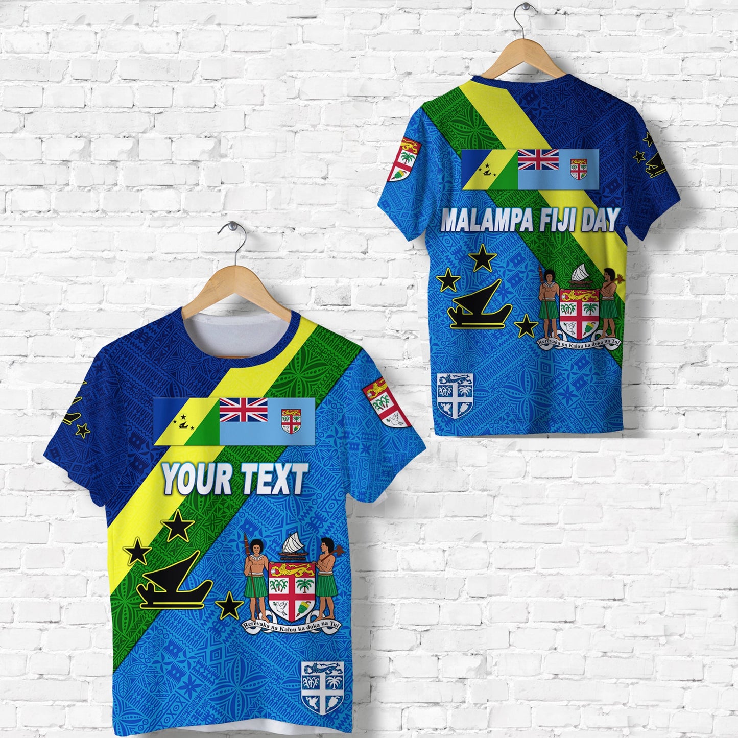 (Custom Personalised) Vanuatu Malampa And Fiji Day T Shirt October 10