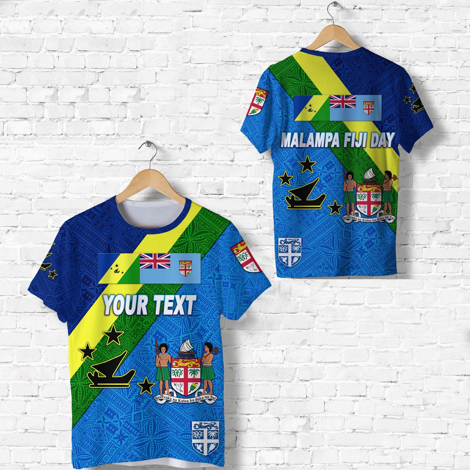(Custom Personalised) Vanuatu Malampa And Fiji Day T Shirt October 10