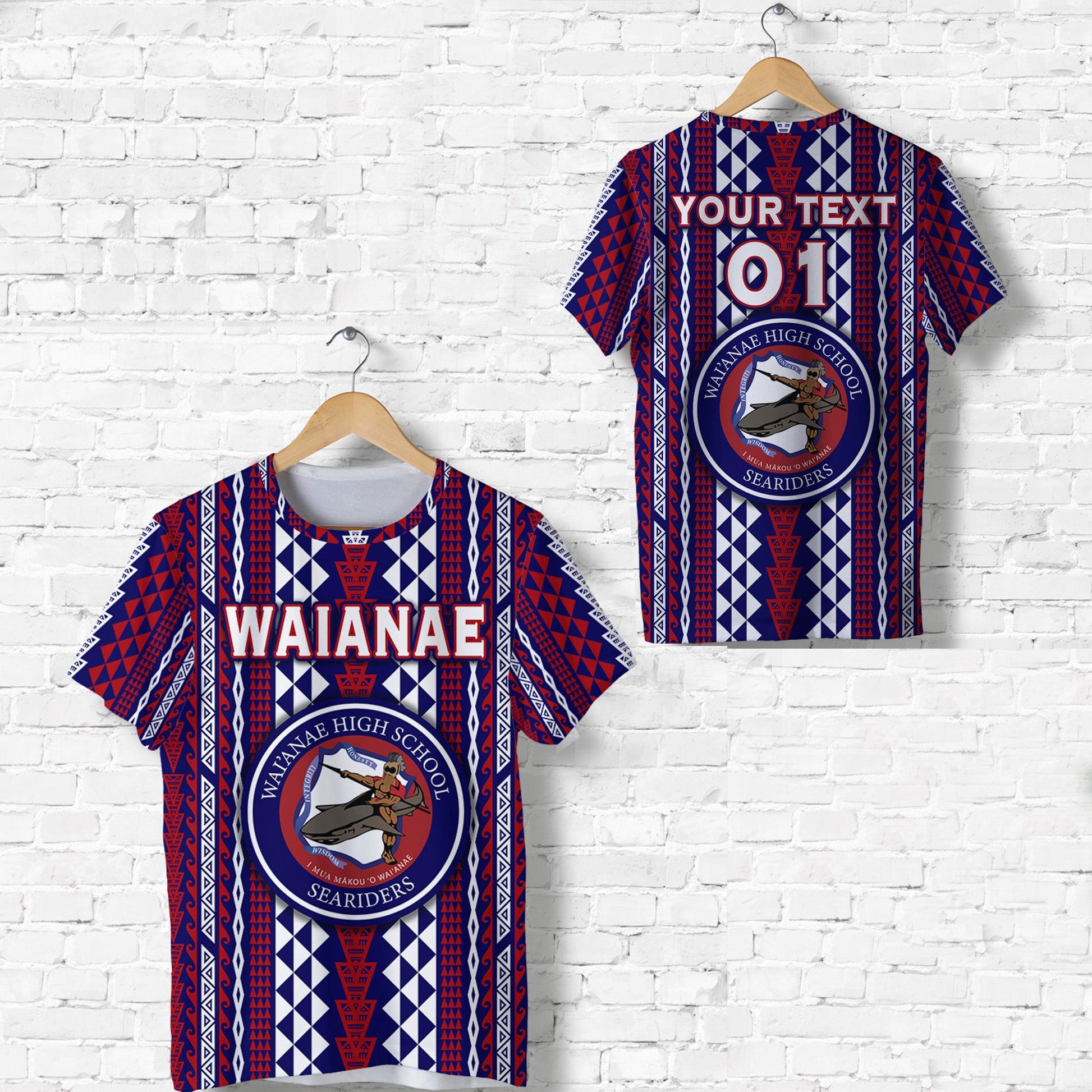 (Custom Personalised) Hawaii Waianae High School T Shirt Seariders Simple Style