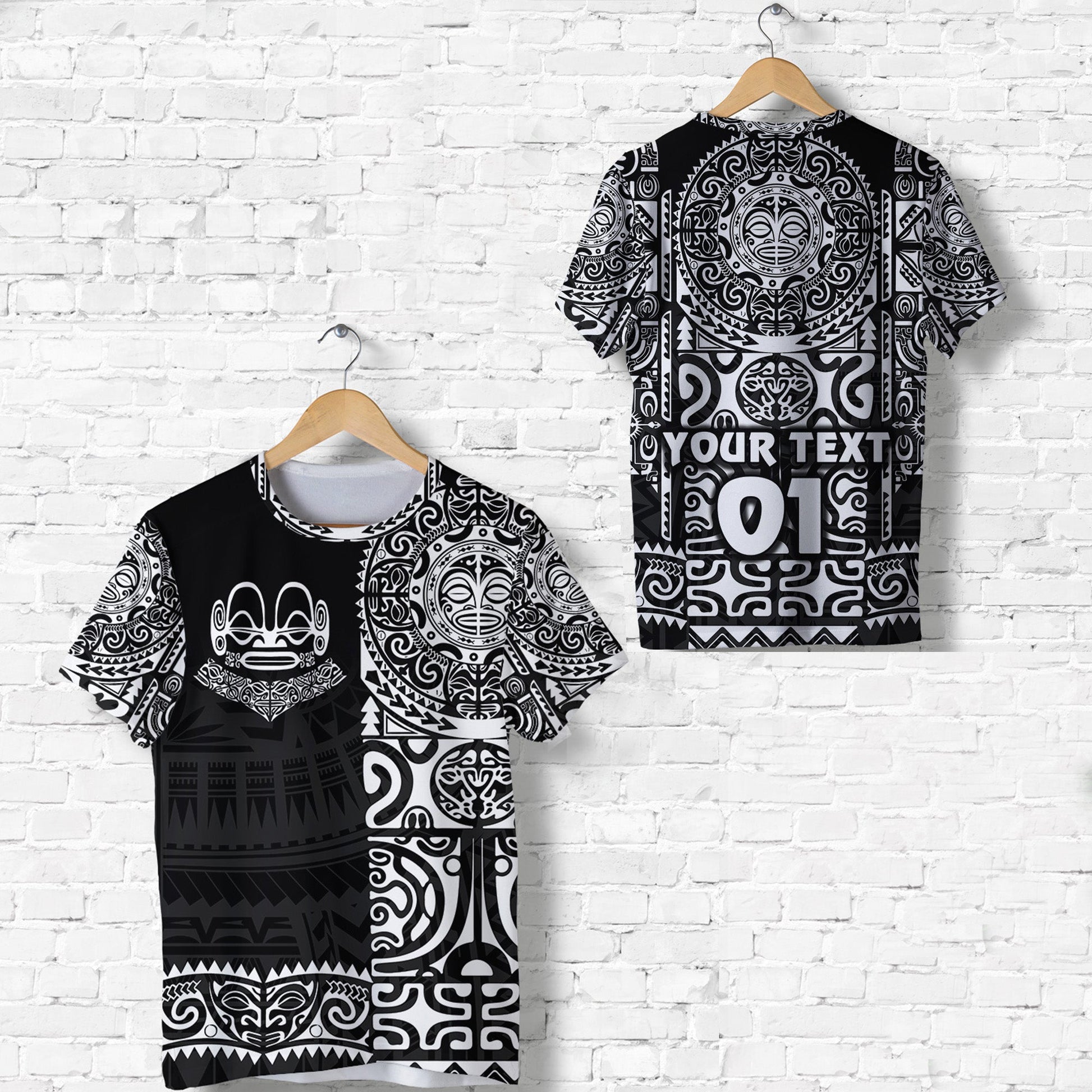 (Custom Personalised) Marquesas Islands T Shirt Marquesan Tattoo Unique Style Black