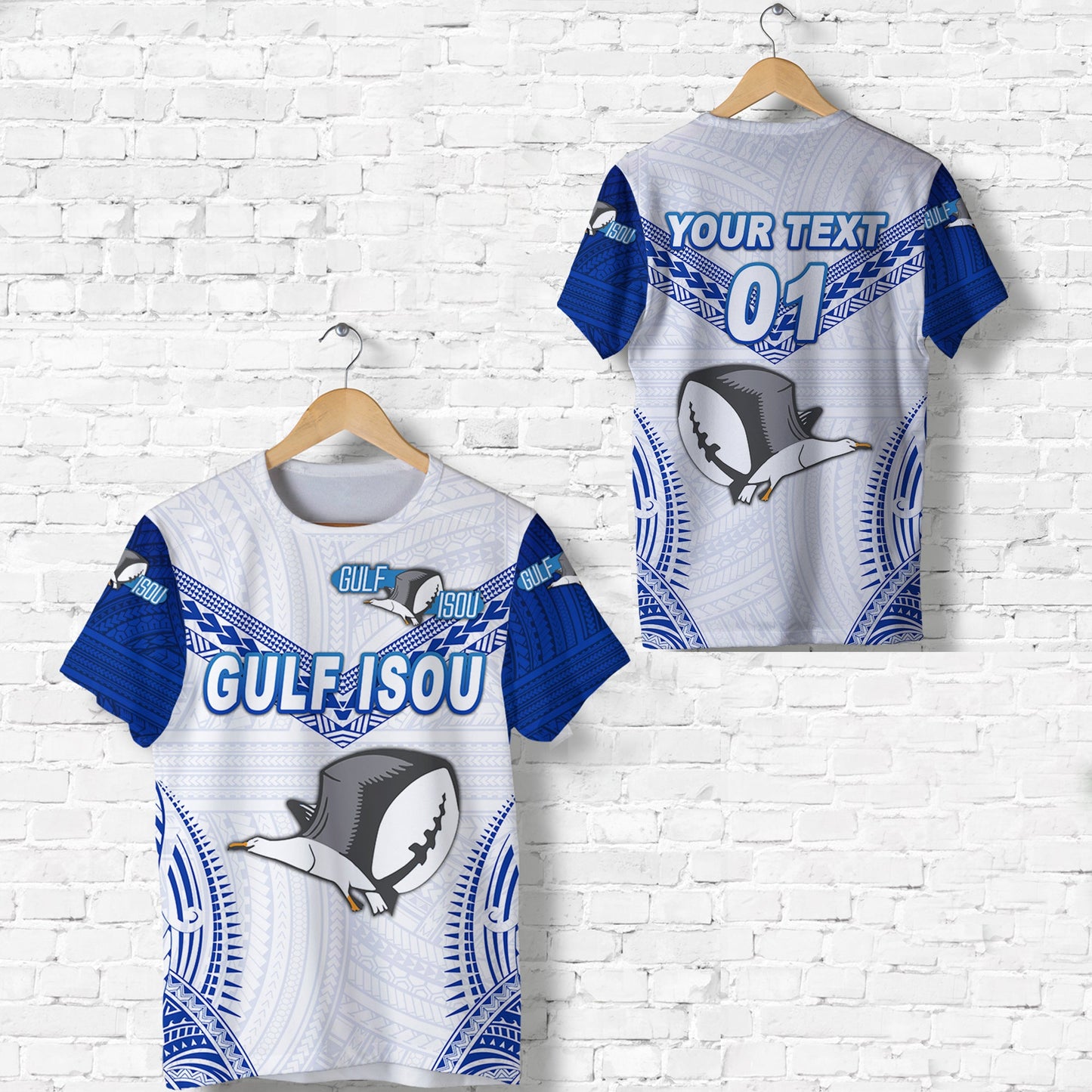 Custom Personalised Papua New Guinea Prk Gulf Isou T Shirt Rugby Original Style - White, Custom Text And Number