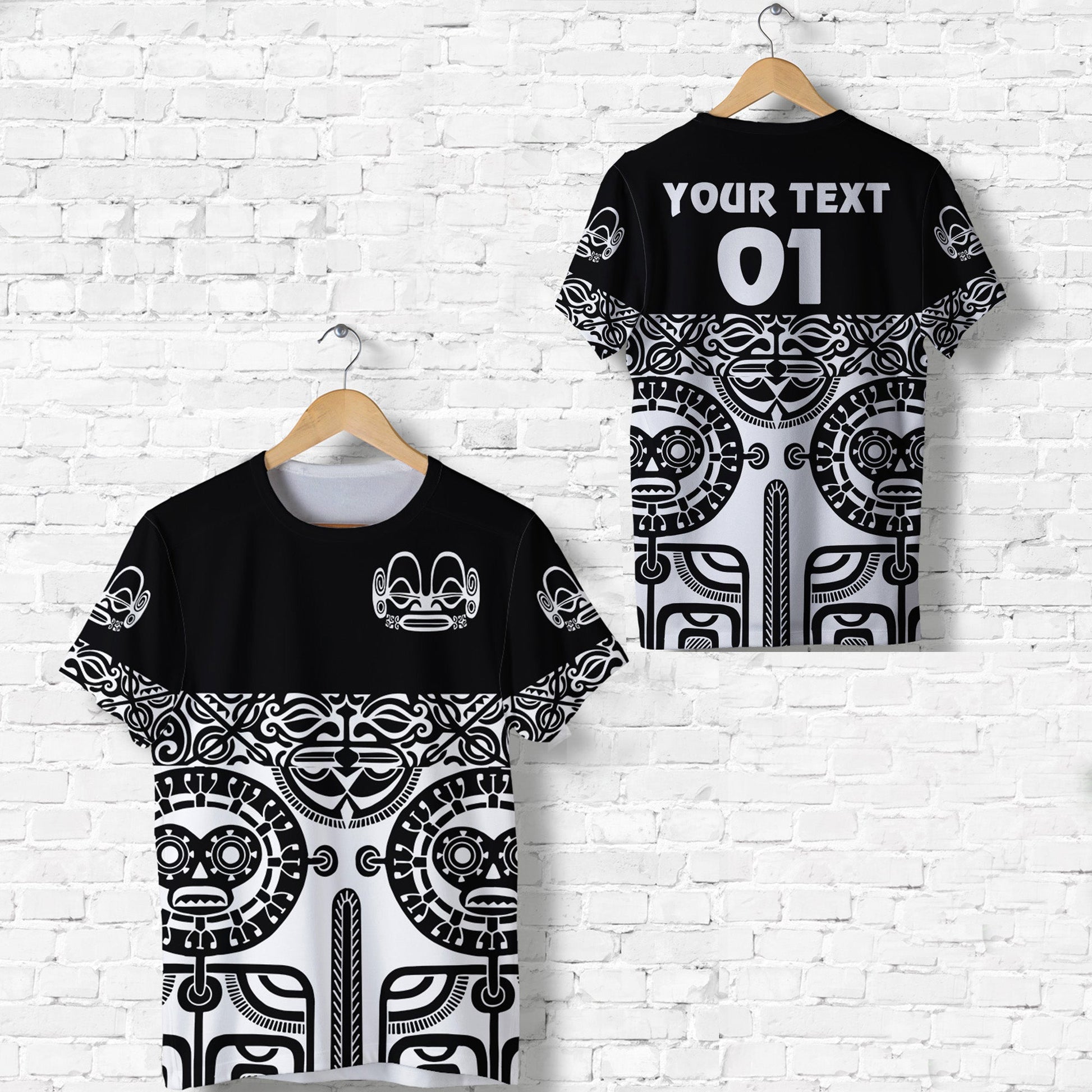 (Custom Personalised) Marquesas Islands T Shirt Marquesan Tattoo Special Style Black