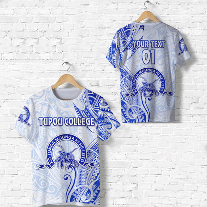 Custom Personalised Tonga Tupou College T Shirt Simple Vibes - White, Custom Text And Number