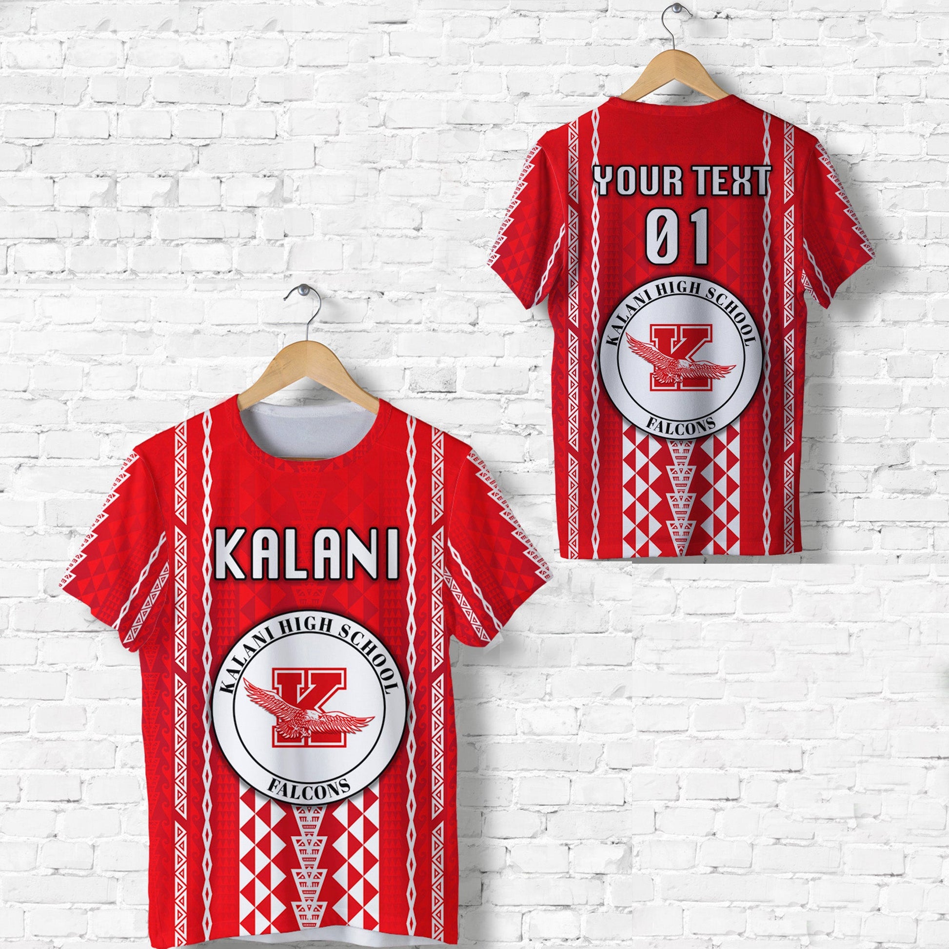 (Custom Personalised) Hawaii Kalani High School T Shirt Falcons Simple Style