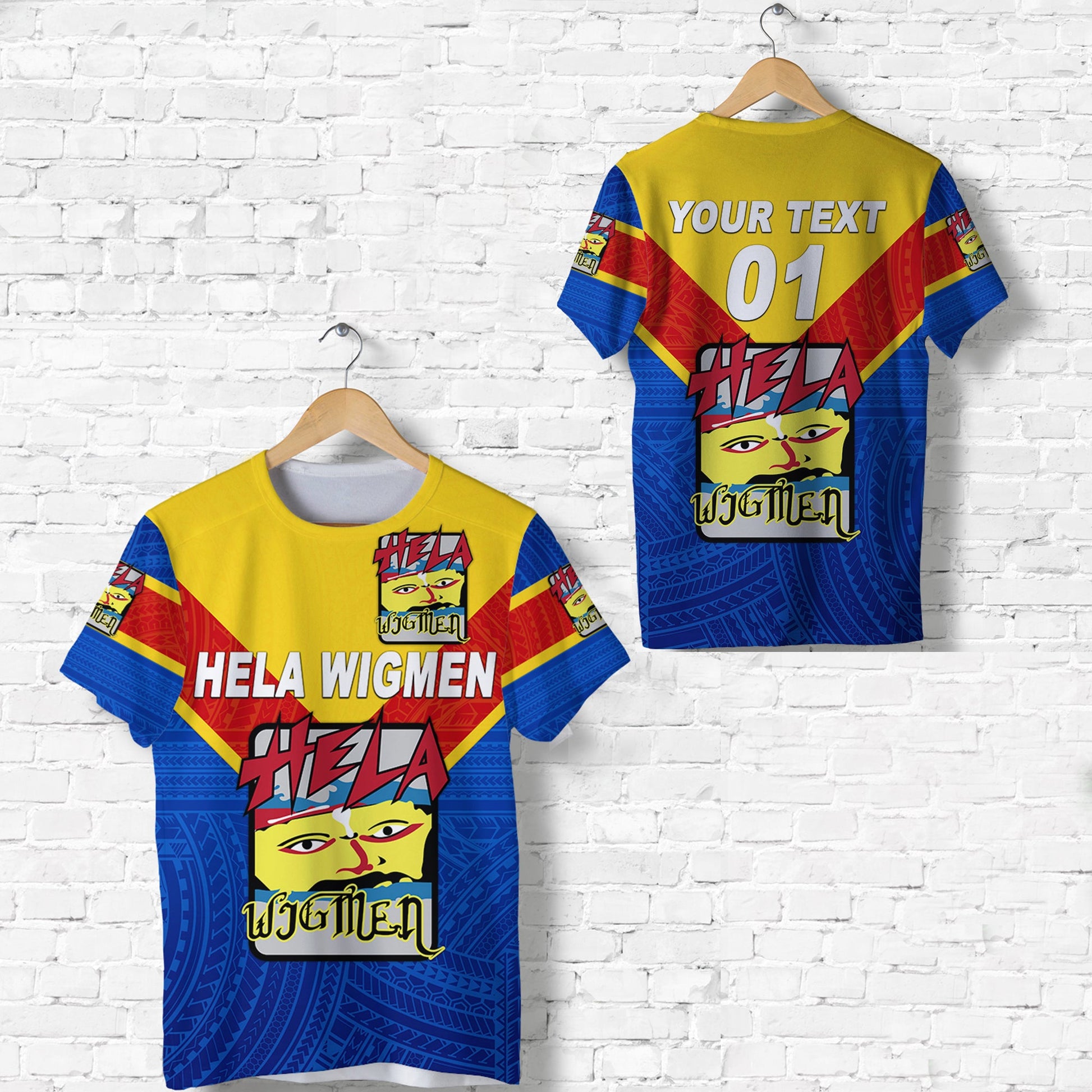 Custom Personalised Papua New Guinea Hela Wigmen T Shirt Rugby Original Style, Custom Text And Number