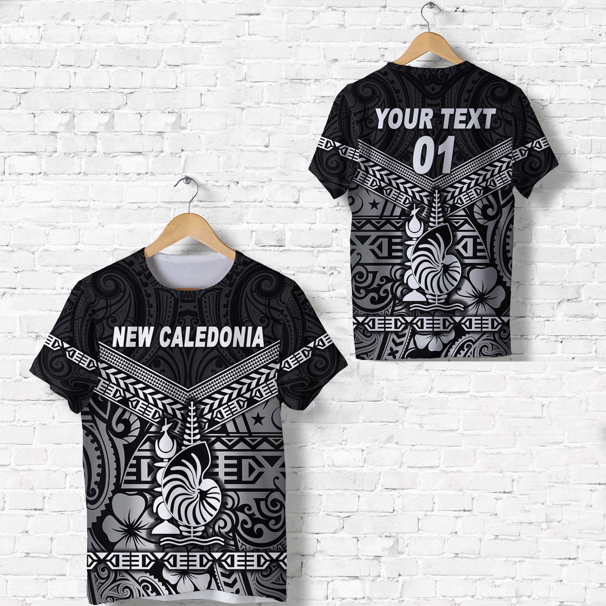 (Custom Personalised) New Caledonia T Shirt Simple Style Black