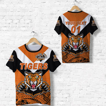Custom Personalised Papua New Guinea Lae Snax Tigers T Shirt Rugby Simple Style - Black, Custom Text And Number