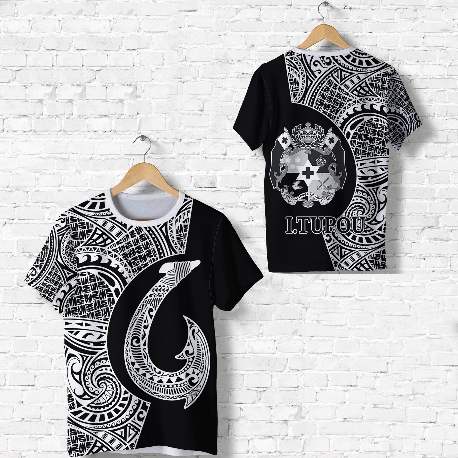 Tonga Coat Of Arms T Shirt Fish Hook - Tupou