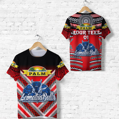 Custom Personalised Mate Ma'A Tonga T Shirt Leimatu'A Bulls Creative Style - Red, Custom Text And Number