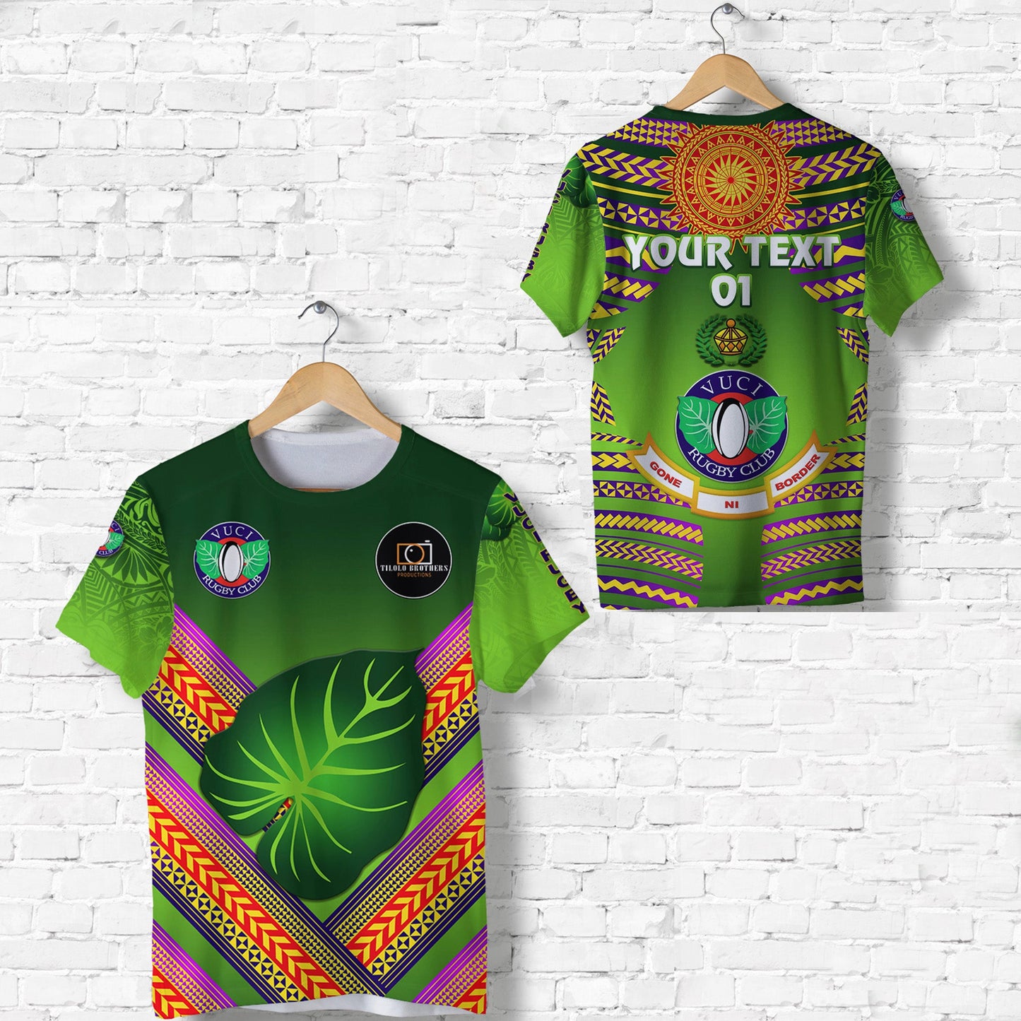 (Custom Personalised) Fiji Vuci Rugby Club T Shirt Creative Style Green, Custom Text And Number