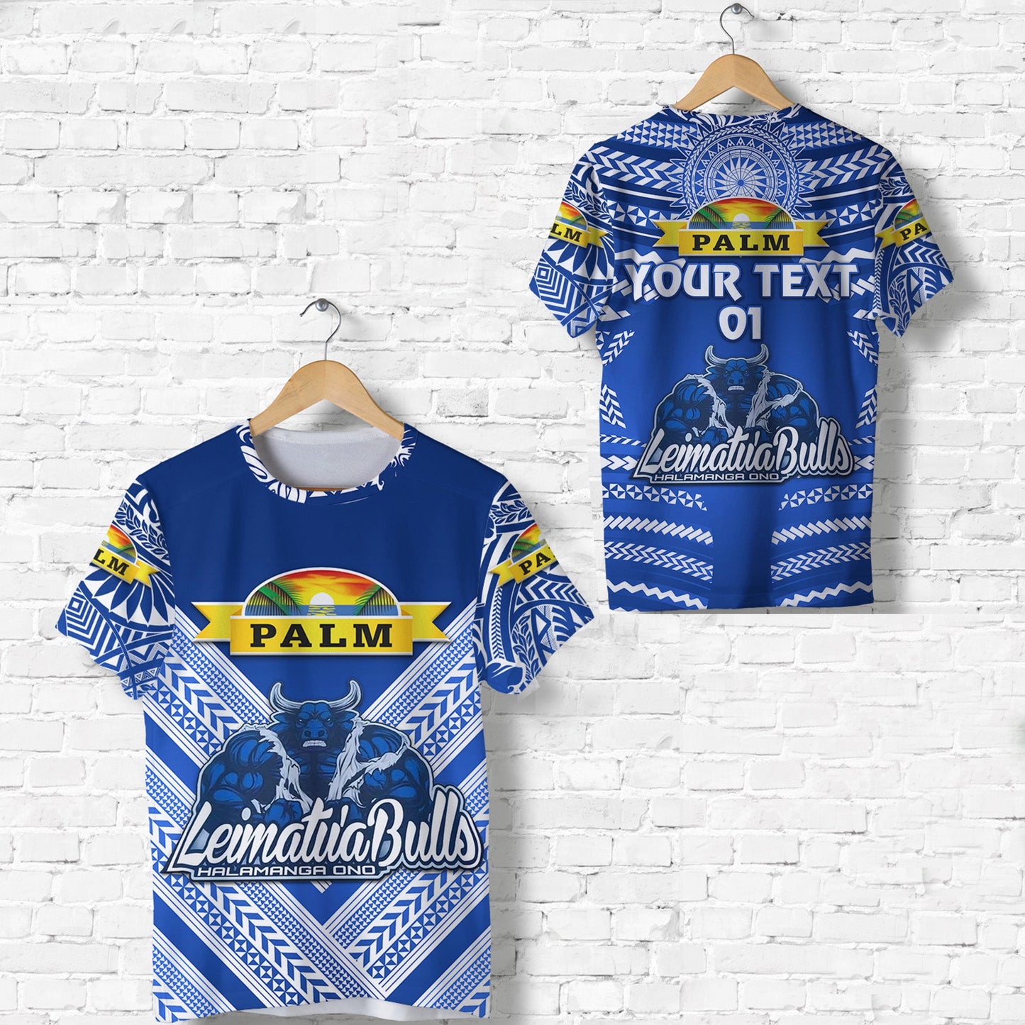 Custom Personalised Mate Ma'A Tonga T Shirt Leimatu'A Bulls Creative Style - Blue, Custom Text And Number