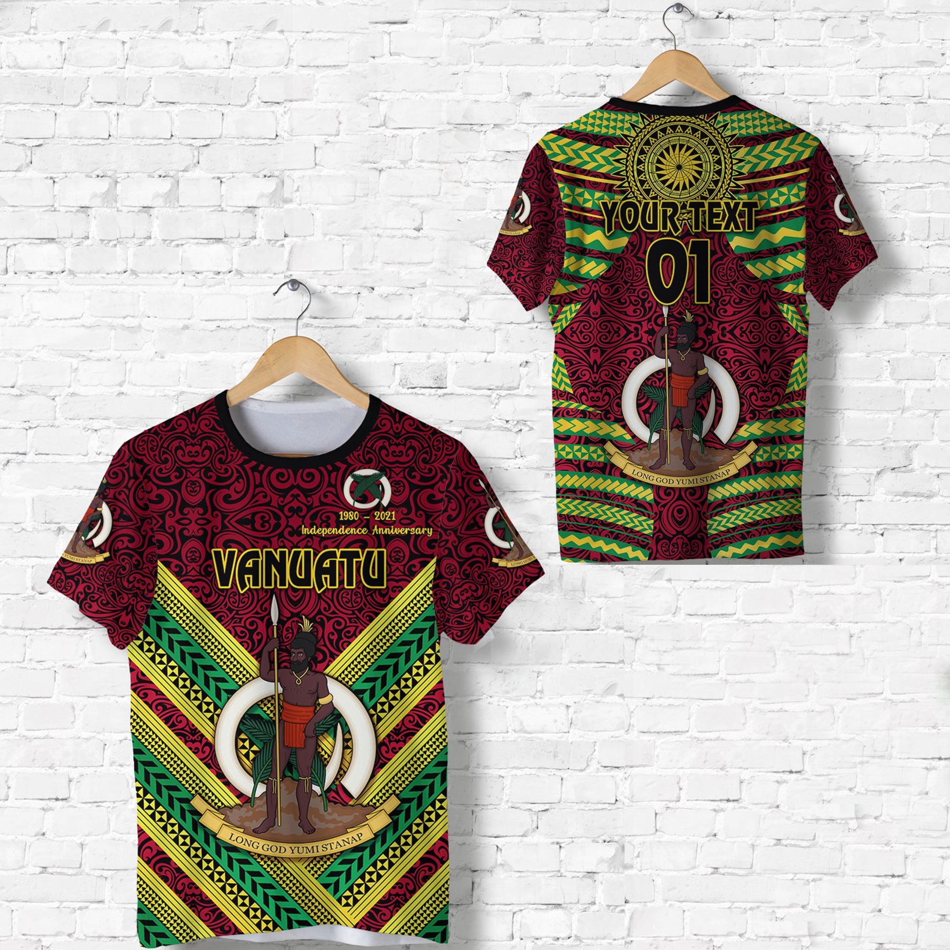 (Custom Personalised) Vanuatu Special Independence Anniversary T Shirt Creative Style Red, Custom Text And Number