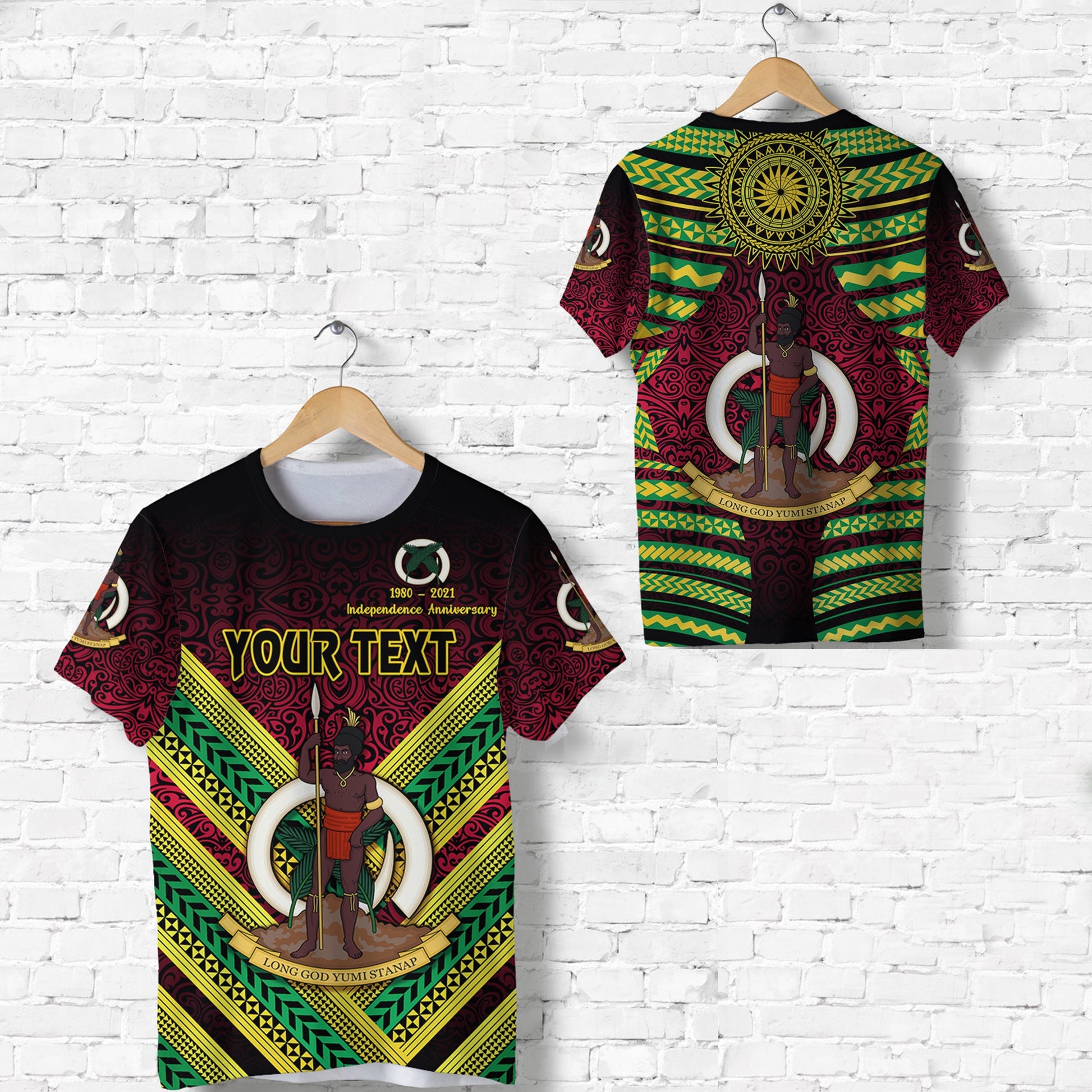 (Custom Personalised) Vanuatu Special Independence Anniversary T Shirt Creative Style Gradient Red