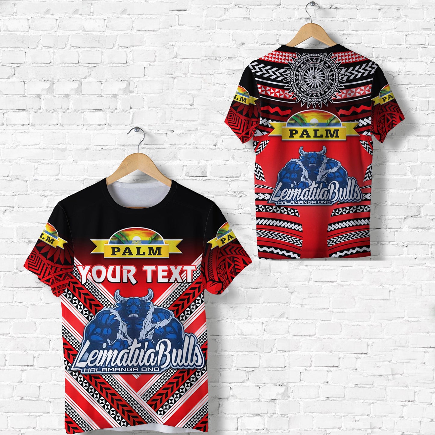 Custom Personalised Mate Ma'A Tonga T Shirt Leimatu'A Bulls Creative Style - Red