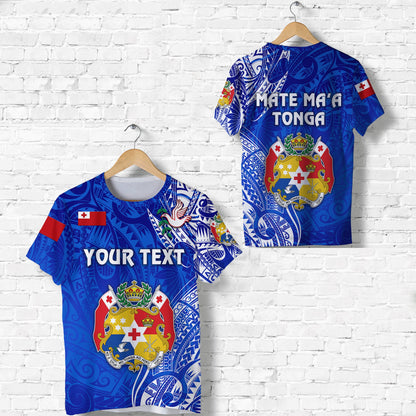 Custom Personalised Tonga Coat Of Arms T Shirt Simple Vibes - Blue