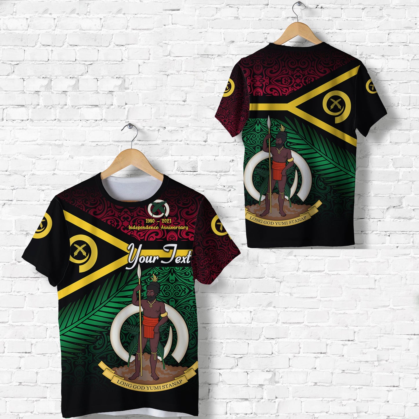 (Custom Personalised) Vanuatu Special Independence Anniversary T Shirt Original Flag Style
