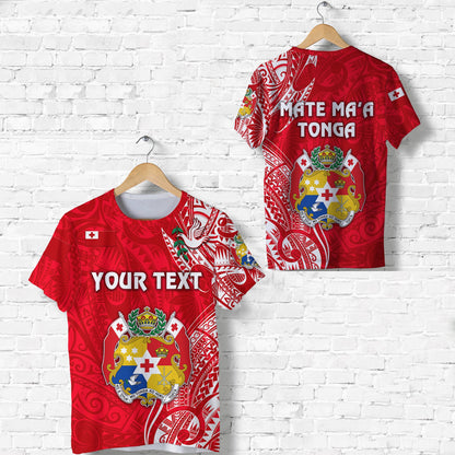 Custom Personalised Tonga Coat Of Arms T Shirt Simple Vibes - Bright Red