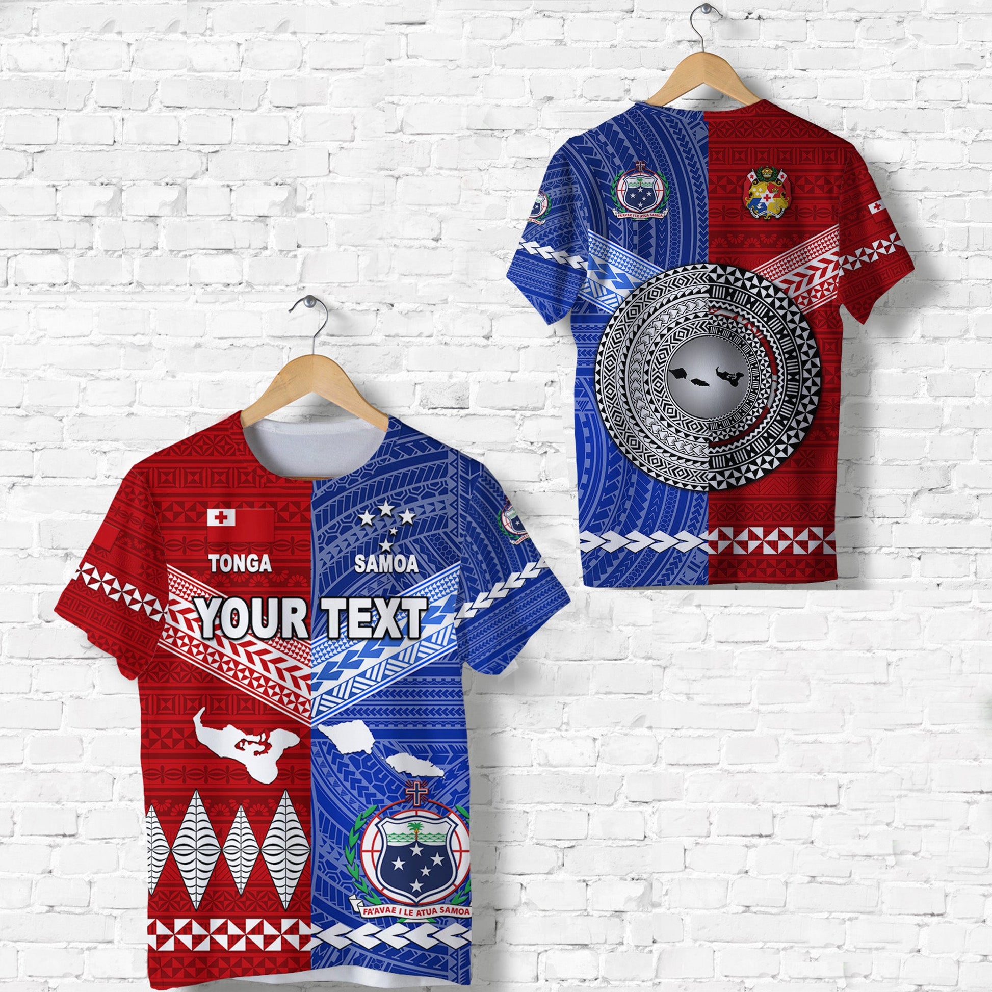 Custom Personalised Tonga And Samoa Together T Shirt Unique Style