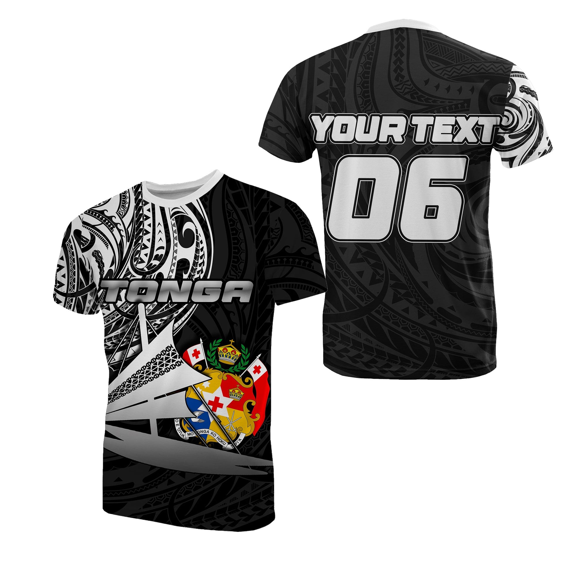 Custom Personalised And Number Tonga T Shirt Kalia Polynesian No.2
