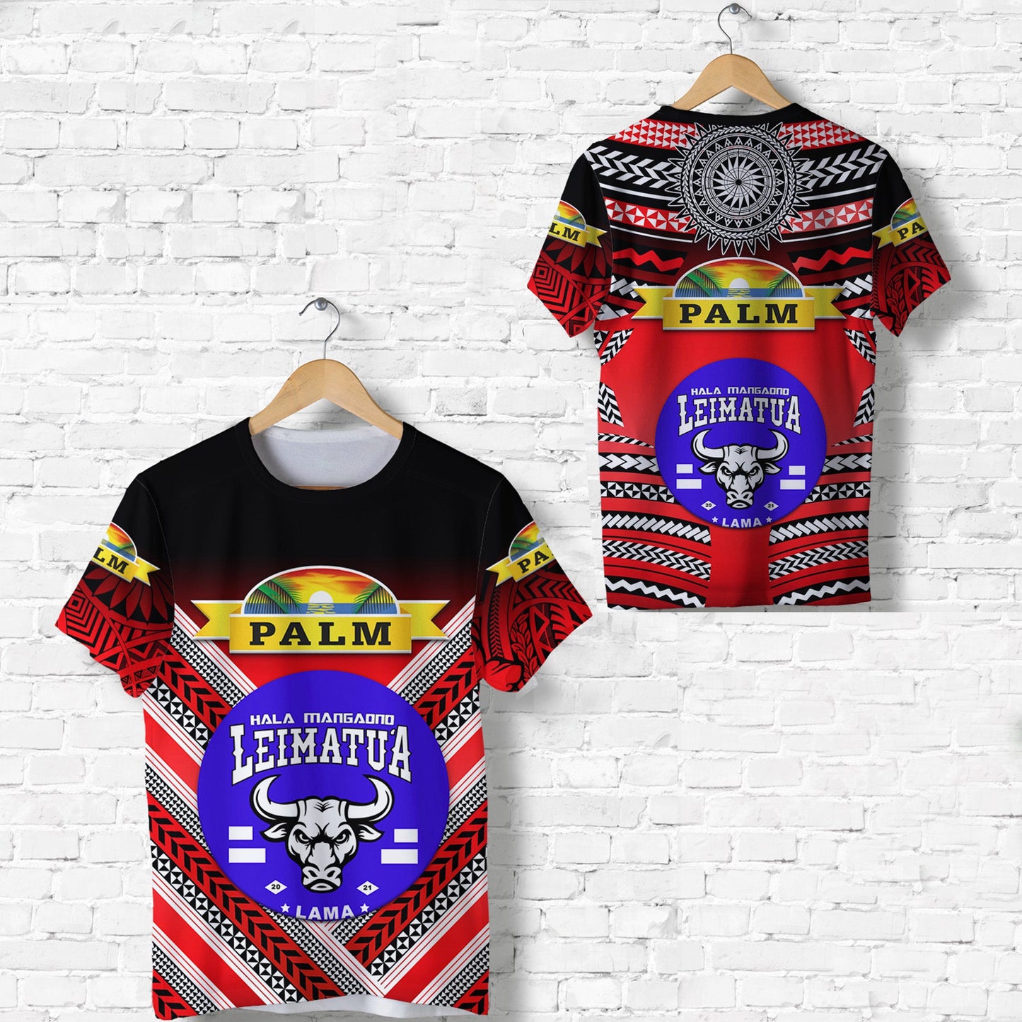 Mate Ma'A Tonga T Shirt Leimatu'A Bulls Creative Style - Red No.1
