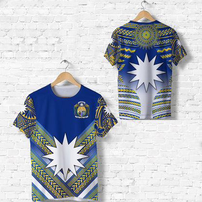 Nauru Polynesian Flag T Shirt Creative Style Blue NO.1