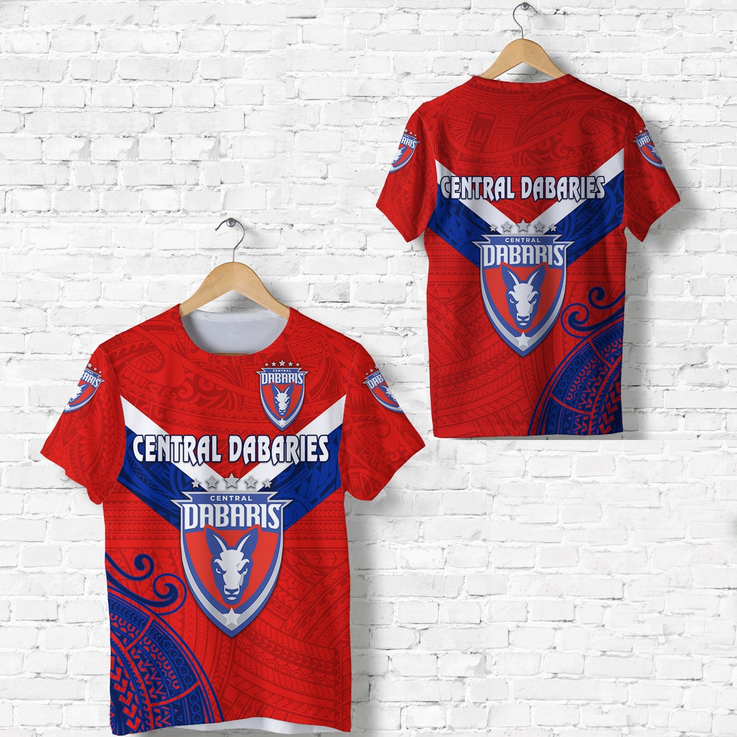 Papua New Guinea Central Dabaries T Shirt Rugby - Red