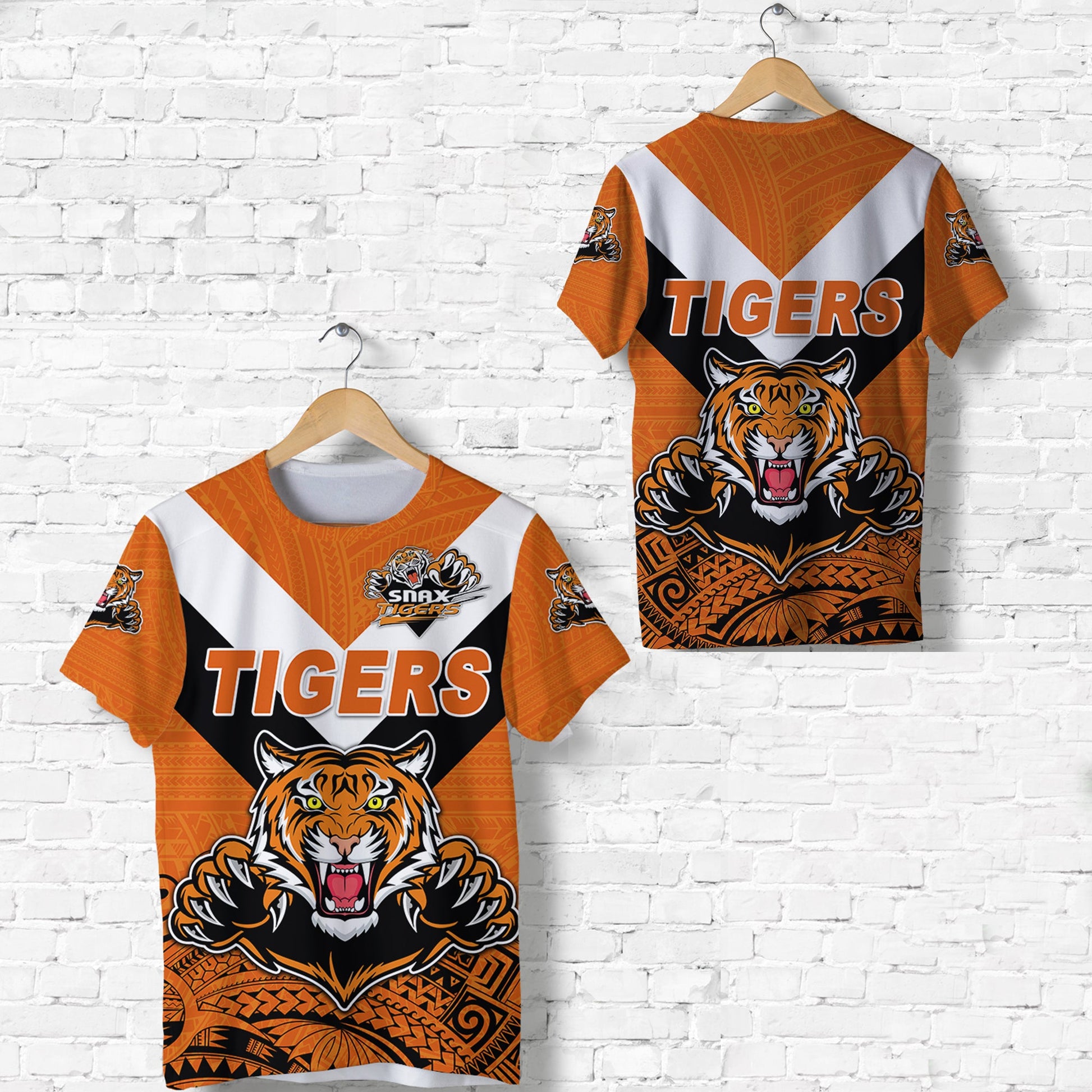 Papua New Guinea Lae Snax Tigers T Shirt Rugby Simple Style - Orange