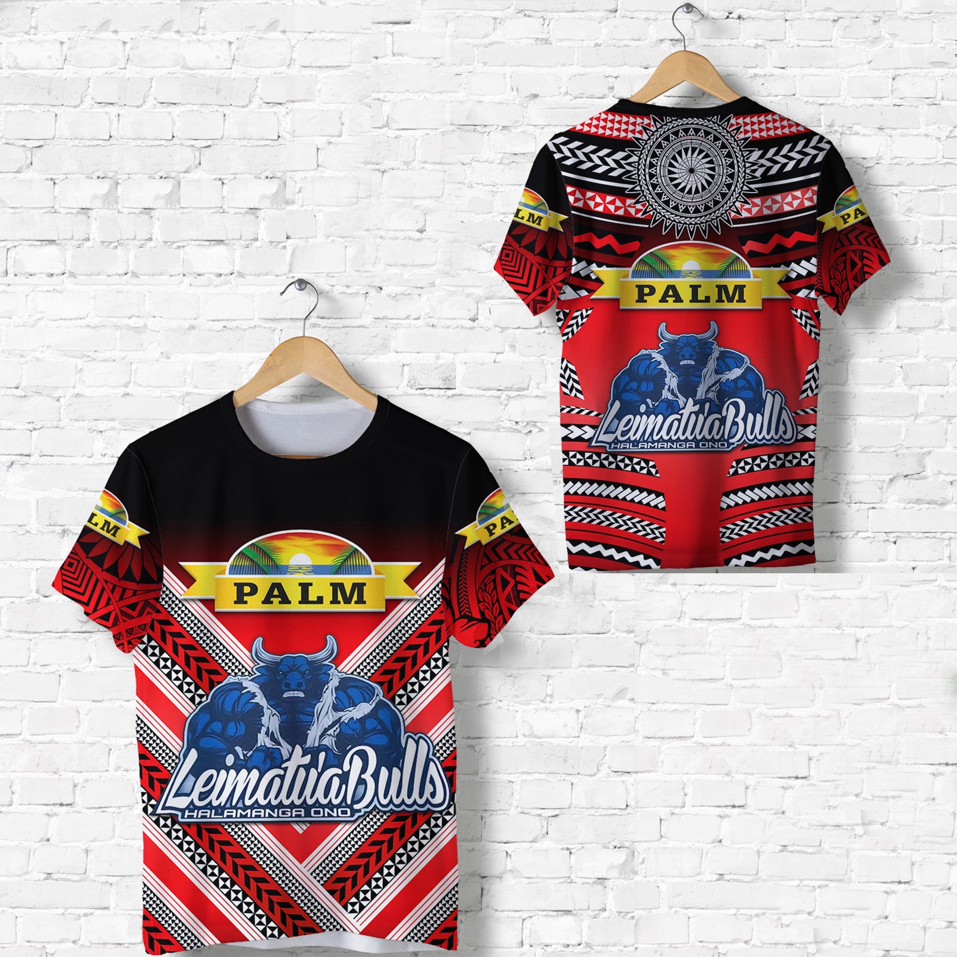 Mate Ma'A Tonga T Shirt Leimatu'A Bulls Creative Style - Red