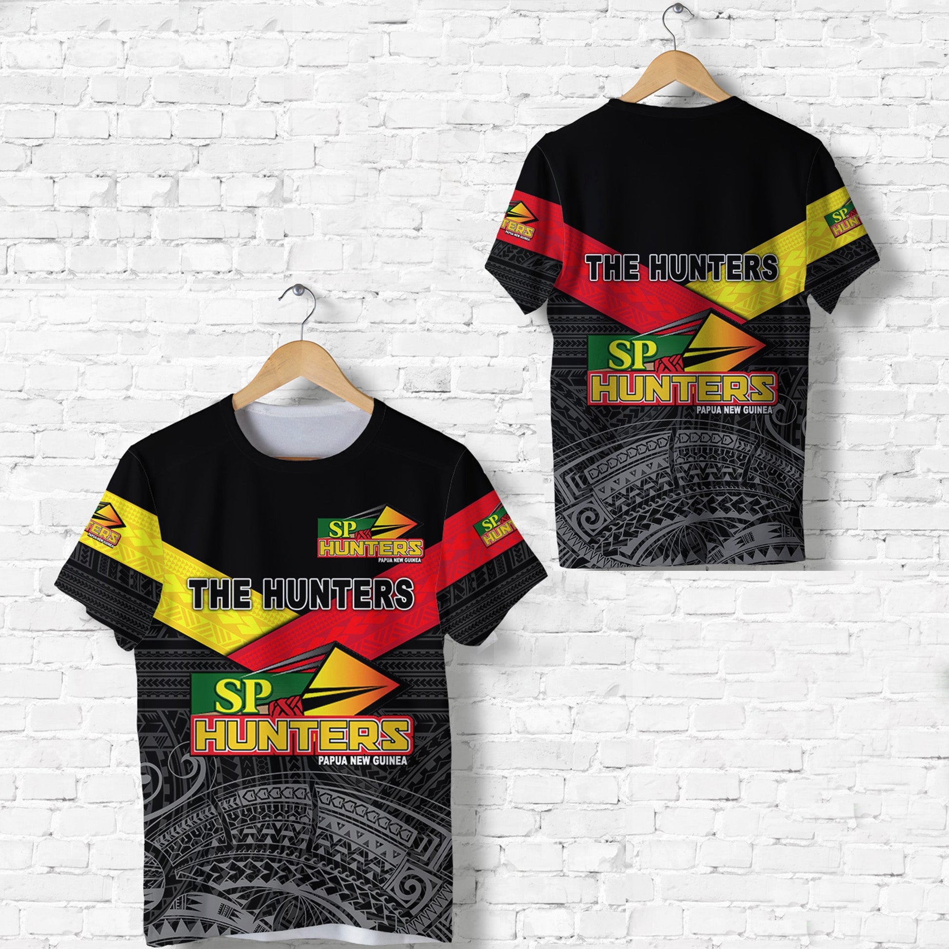 Papua New Guinea Sp Hunters T Shirt Rugby Original Style - Black