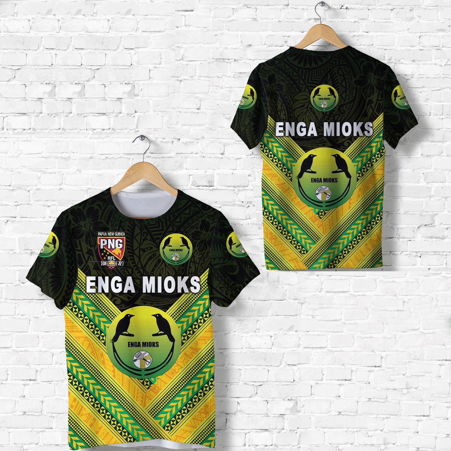 Papua New Guinea Enga Mioks T Shirt Rugby Original Style - Black