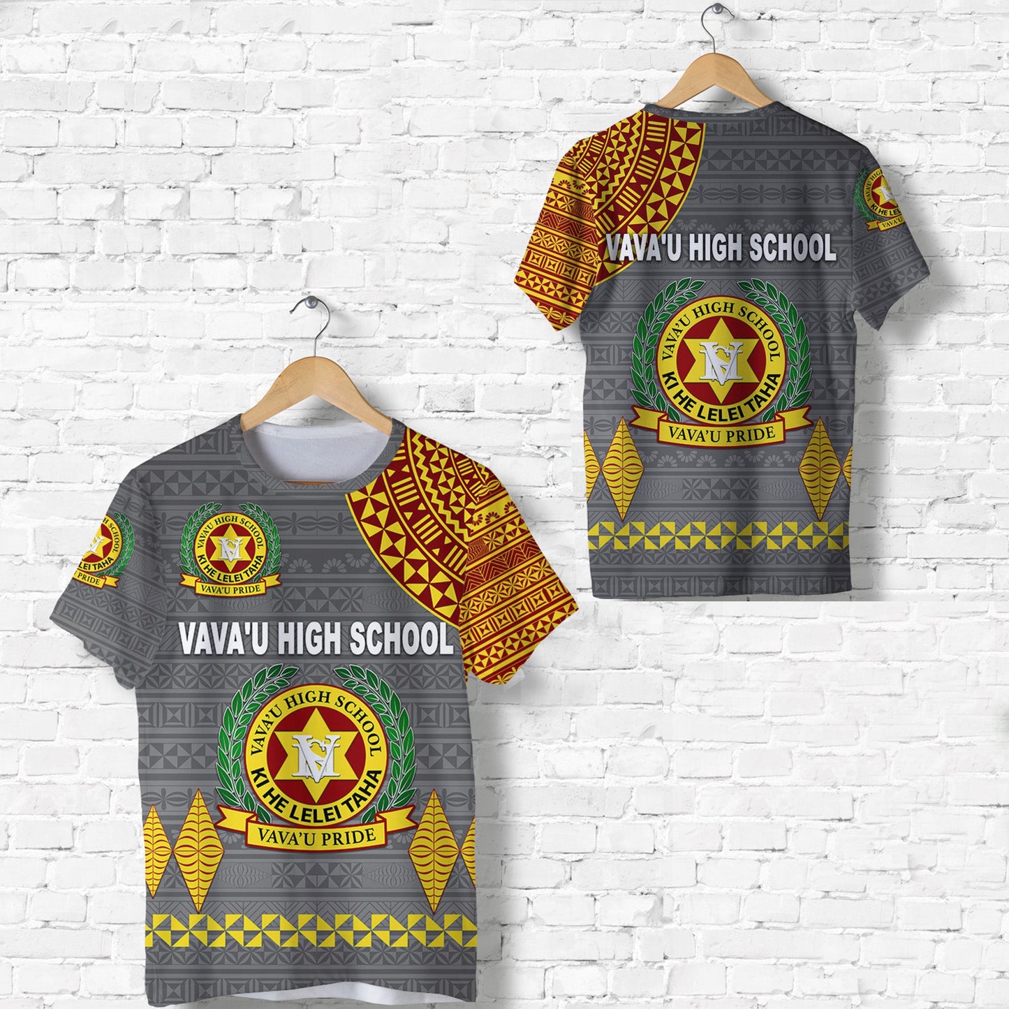 Tonga Vava'U High School T Shirt Simple Style - Grey