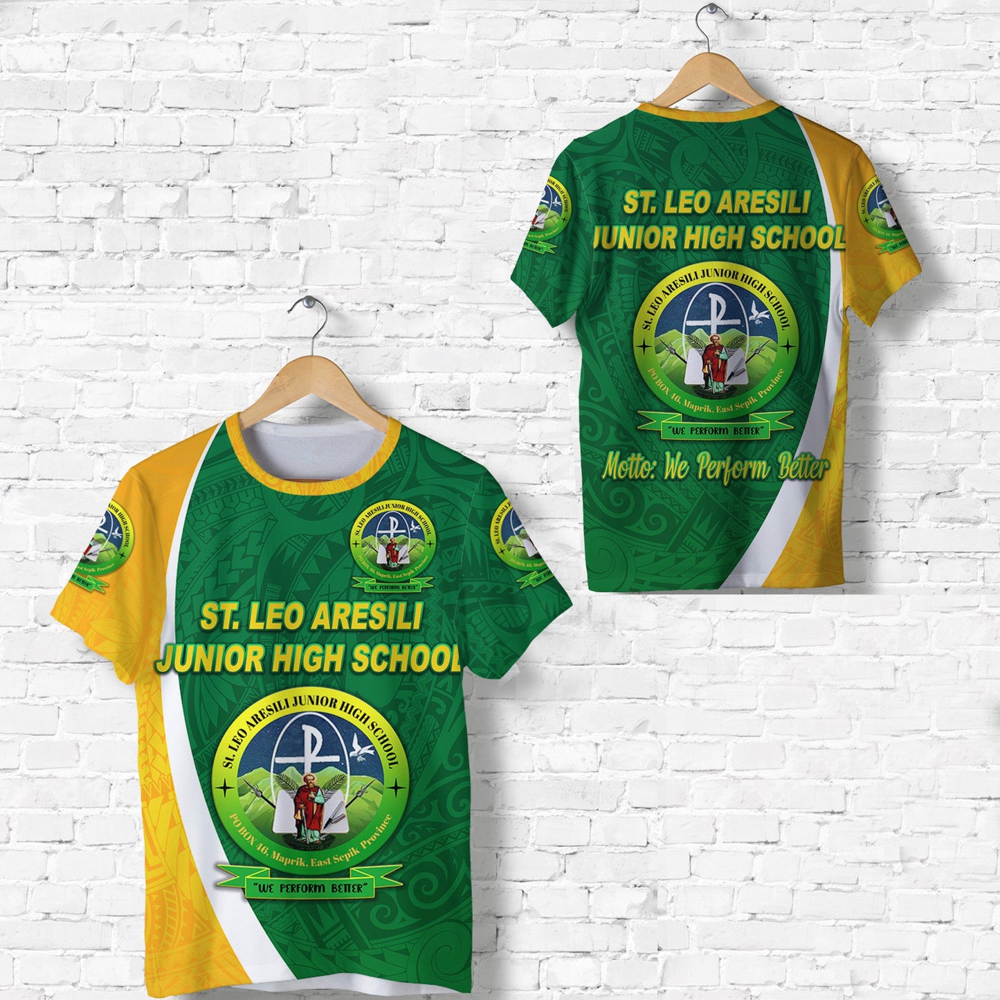St. Leo Aresili Junior High School T Shirt Simple Style